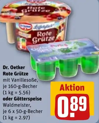 REWE Dr. Oetker Rote Grütze oder Götterspeise Angebot