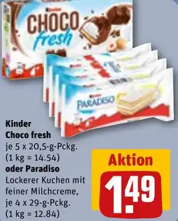 REWE Kinder Choco fresh oder Paradiso Angebot