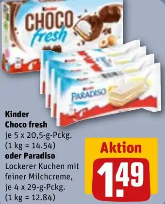 REWE Kinder Choco fresh oder Paradiso Angebot