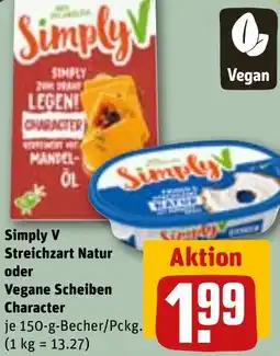 REWE Simply V Streichzart Natur oder Vegane Scheiben Character Angebot