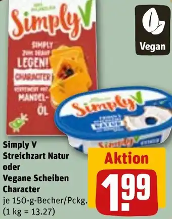 REWE Simply V Streichzart Natur oder Vegane Scheiben Character Angebot