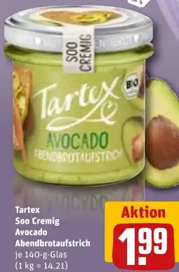 REWE Tartex Soo Cremig Avocado Abendbrotaufstrich Angebot