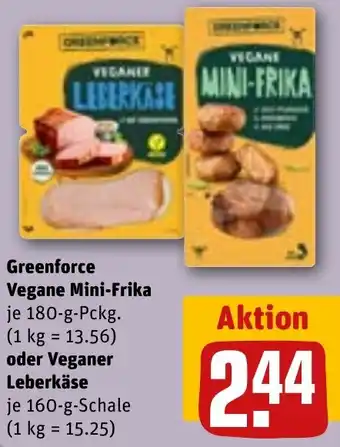 REWE Greenforce Vegane Mini-Frika oder Veganer Leberkäse Angebot