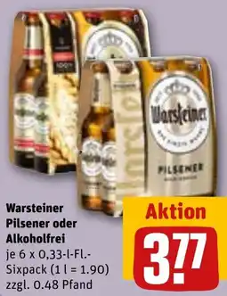 REWE Warsteiner Pilsener oder Alkoholfrei Angebot