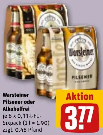 REWE Warsteiner Pilsener oder Alkoholfrei Angebot