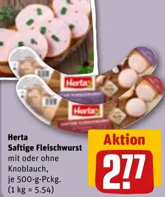 REWE Herta Saftige Fleischwurst Angebot