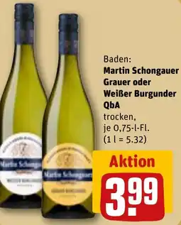 REWE Martin Schongauer Grauer oder Weißer Burgunder QbA Angebot