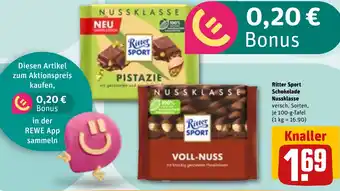 REWE Ritter Sport Schokolade Nussklasse Angebot