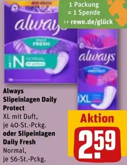 REWE Always Slipeinlagen Daily Protect oder Slipeinlagen Daily Fresh Angebot