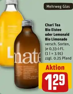 REWE Chari Tea Bio Eistee oder Lemonaid Bio Limonade Angebot