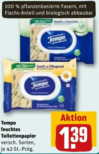 REWE Tempo feuchtes Toilettenpapier Angebot