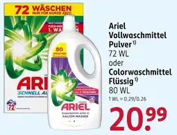 Rossmann Ariel Vollwaschmittel Pulver oder Colorwaschmittel Flüssig Angebot