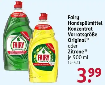 Rossmann Fairy Handspülmittel Angebot