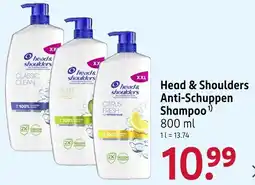 Rossmann Head & Shoulders Anti-Schuppen Shampoo Angebot