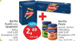 Budni Barilla Fusilli oder Spaghetti oder Barilla Pesto Angebot