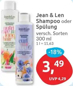 Budni Jean & Len Shampoo oder Spülung Angebot