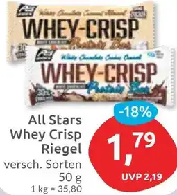 Budni All Stars Whey Crisp Riegel Angebot