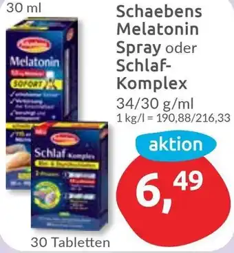 Budni Schaebens Melatonin Spray oder Schlaf Komplex Angebot