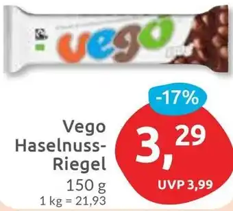 Budni Vego Haselnuss Riegel Angebot