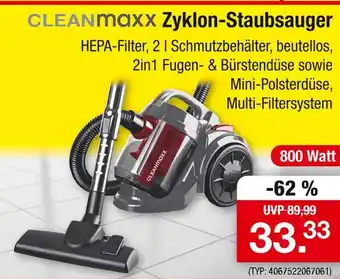 Zimmermann Cleanmaxx zyklon-staubsauger Angebot