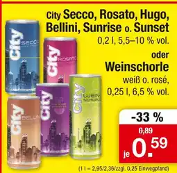 Zimmermann City secco, rosato, hugo, bellini, sunrise o. sunset oder weinschorle Angebot