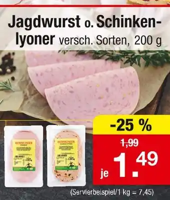 Zimmermann Homanninger jagdwurst o. schinkenlyoner Angebot