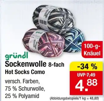 Zimmermann Gründl sockenwolle 8-fach hot socks como Angebot