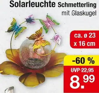 Zimmermann Solarleuchte schmetterling mit glaskugel Angebot