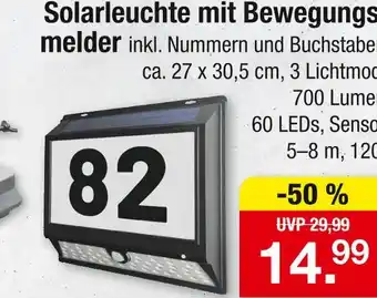 Zimmermann Solarleuchte mit bewegungsmelder Angebot