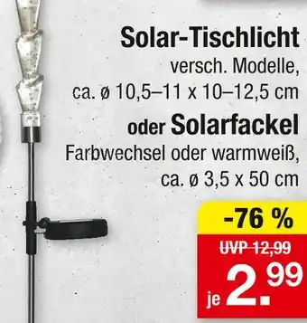 Zimmermann Solar-tischlicht oder solarfackel Angebot