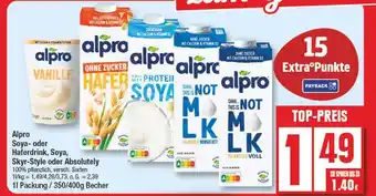 Edeka Alpro soya- oder haferdrink, soya, skyr-style oder absolutely Angebot