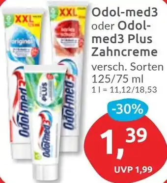 Budni Odol-med3 oder Odol-med3 Plus Zahncreme Angebot