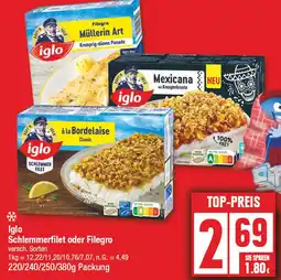 Edeka Iglo schlemmerfilet oder filegro Angebot