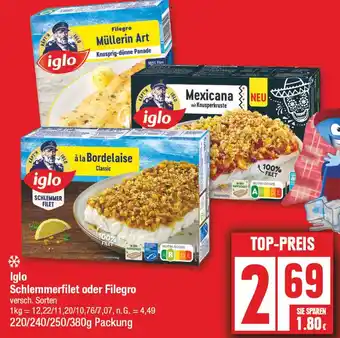 Edeka Iglo schlemmerfilet oder filegro Angebot