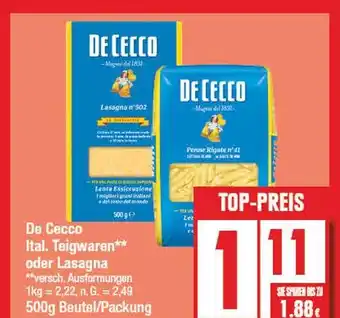 Edeka De cecco ital. teigwaren oder lasagna Angebot