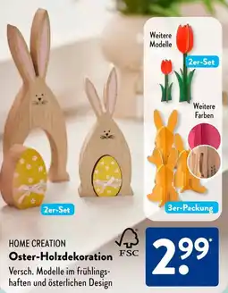 Aldi Süd HOME CREATION Oster-Holzdekoration Angebot