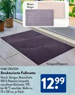 Aldi Süd HOME CREATION Strukturierte Fußmatte Angebot