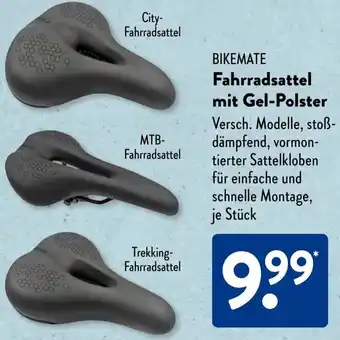 Aldi Süd BIKEMATE Fahrradsattel mit Gel-Polster Angebot