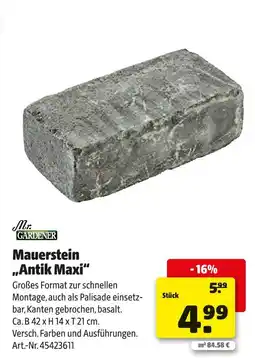 Hagebau Mr. gardener mauerstein antik maxi Angebot