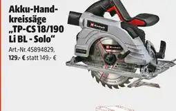 Hagebau Einhell akku-hand-kreissäge „tp-cs 18/190 li bl - solo“ Angebot