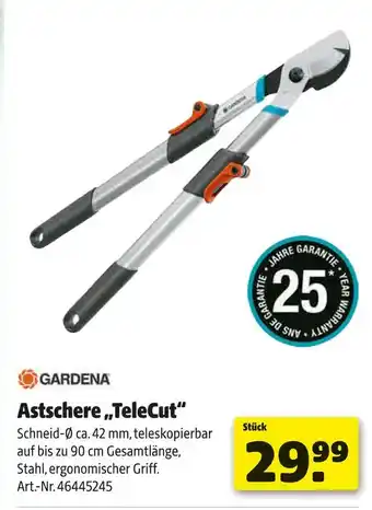 Hagebau Gardena astschere telecut Angebot