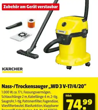 Hagebau Kärcher nass-/trockensauger wd 3 v-17/4/20 Angebot