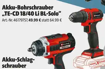 Hagebau Einhell akku-bohrschrauber te-cd 18/40 li bl-solo Angebot