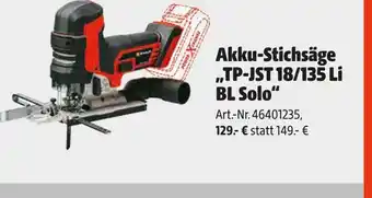 Hagebau Einhell akku-stichsäge tp-jst 18/135 li bl solo Angebot