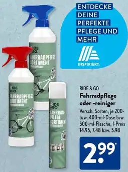 Aldi Süd RIDE & GO Fahrradpflege oder -reiniger Angebot