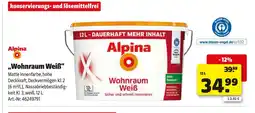 Hagebau Alpina wohnraum weiß Angebot