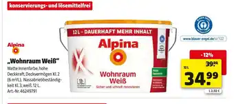 Hagebau Alpina wohnraum weiß Angebot