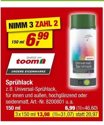 toom Baumarkt Toom sprühlack Angebot