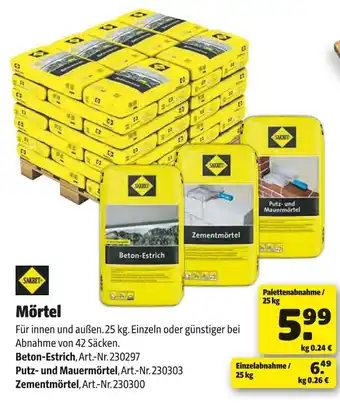 Hagebau Sakret mörtel Angebot