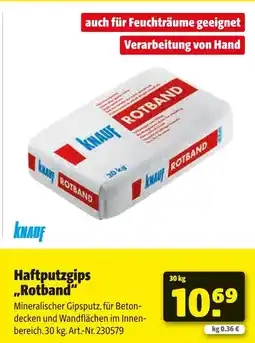 Hagebau Knauf haftputzgips rotband Angebot